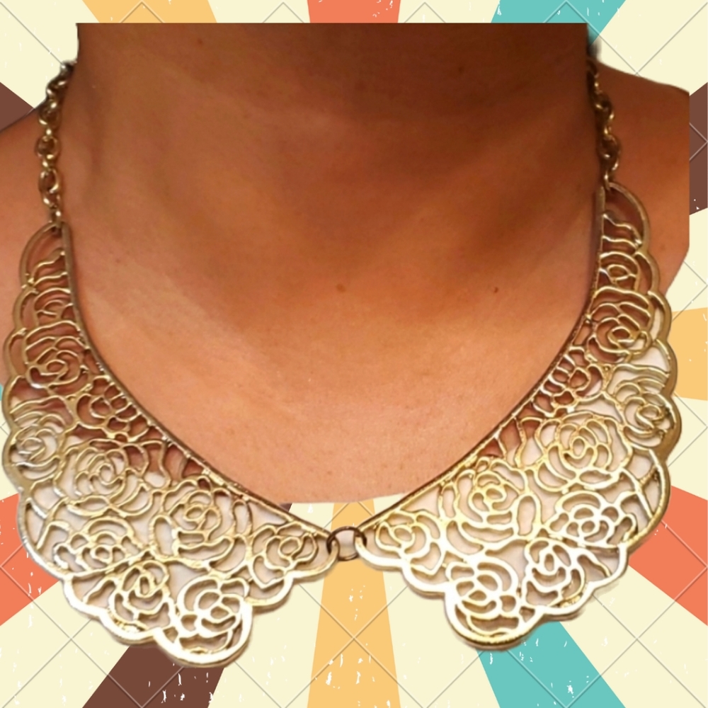 golden floral collar